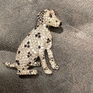 Swarovski dog brooch